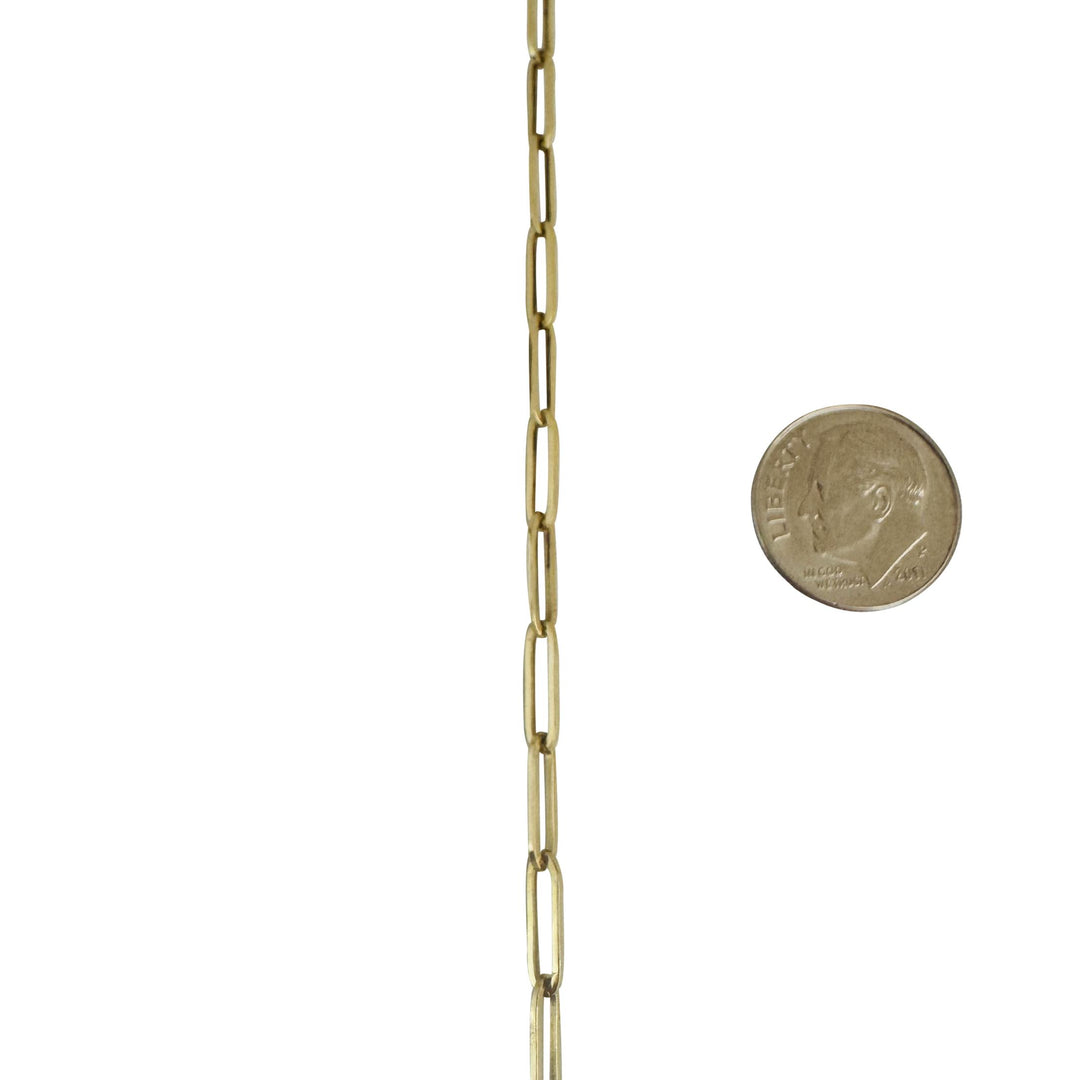 14k Yellow Gold 5.8g Ladies 3mm Paperclip Link Chain Necklace Italy 15"