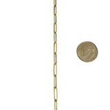 14k Yellow Gold 5.8g Ladies 3mm Paperclip Link Chain Necklace Italy 15"