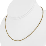 14k Yellow Gold 6.5g Solid Thin 2mm Rope Chain Necklace Italy 16"