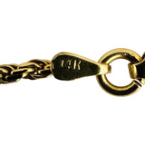 14k Yellow Gold 6.5g Solid Thin 2mm Rope Chain Necklace Italy 16"