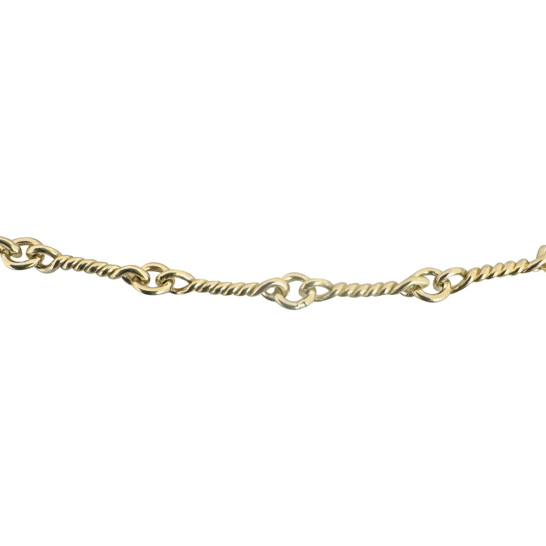 14k Yellow Gold 10.6g Vintage Solid Thin Dog Bone Link Chain Necklace 30"