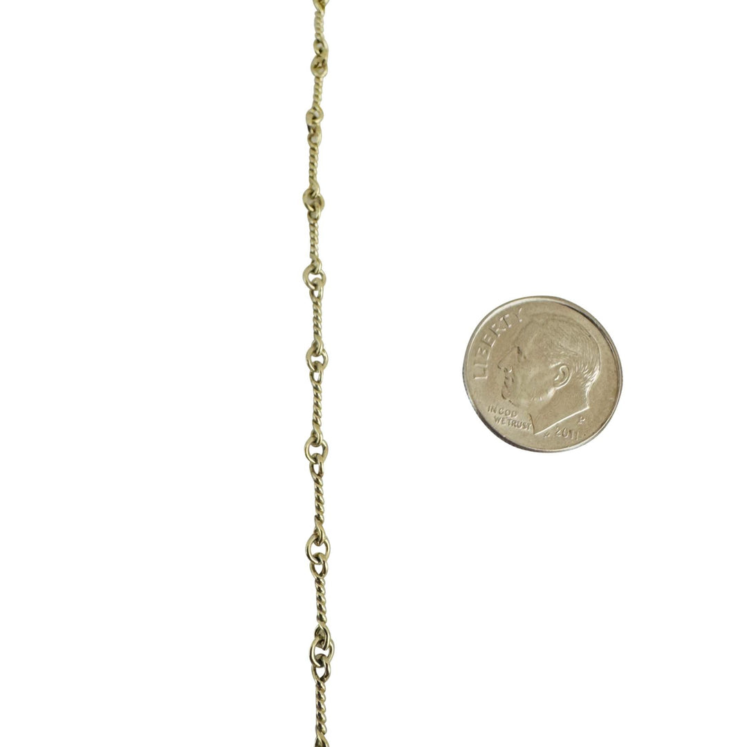 14k Yellow Gold 10.6g Vintage Solid Thin Dog Bone Link Chain Necklace 30"