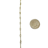 14k Yellow Gold 10.6g Vintage Solid Thin Dog Bone Link Chain Necklace 30"