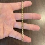 14k Yellow Gold 7.3g Solid Diamond Cut 4.5mm Mariner Link Bracelet 7.25"