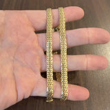 14k Yellow Gold 12.5g Ladies Polished 6mm Flat Mesh Link Necklace Italy 17"