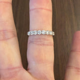 14k White Gold and 0.65cttw Diamond Half Eternity Band Ring Size 7.75