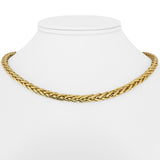 18k Yellow Gold 17.9g Ladies Polished 5mm Wheat Link Chain Necklace Italy 17"