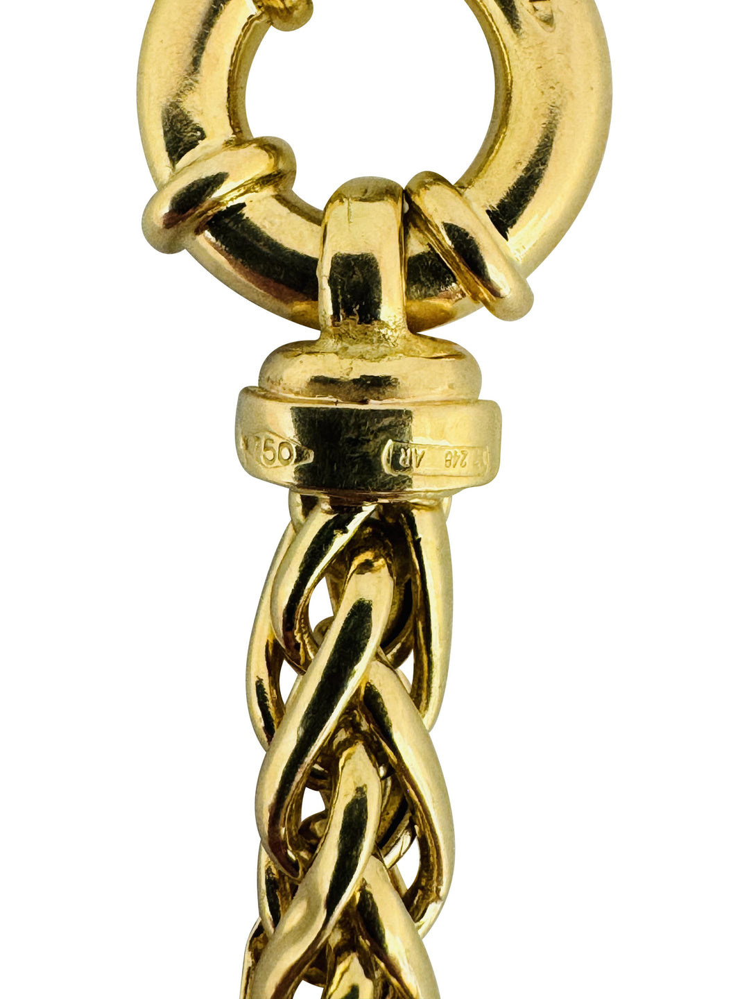 18k Yellow Gold 17.9g Ladies Polished 5mm Wheat Link Chain Necklace Italy 17"