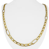 18k Yellow and White Gold 22.5g Hollow Long 7.5mm Vintage Necklace Italy 37"