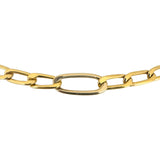 18k Yellow and White Gold 22.5g Hollow Long 7.5mm Vintage Necklace Italy 37"