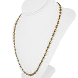 18k Yellow White and Rose Gold 20g Puffy Mariner Link Necklace Italy 24"