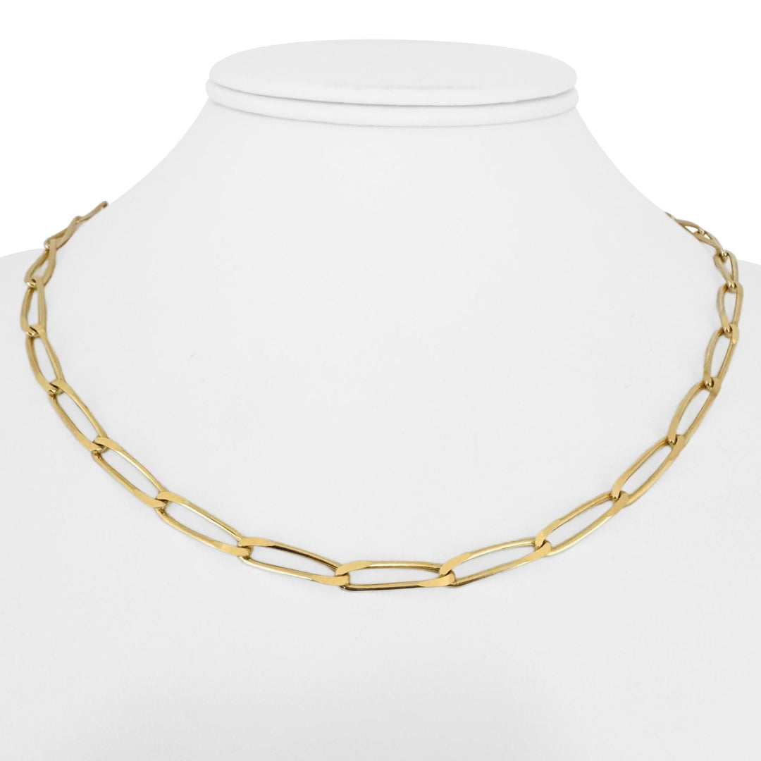 18k Yellow Gold 15.7g Solid Ladies 4mm Twisted Paperclip Link Necklace Italy 18"