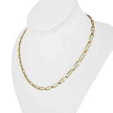 18k Yellow Gold 15.7g Solid Ladies 4mm Twisted Paperclip Link Necklace Italy 18"