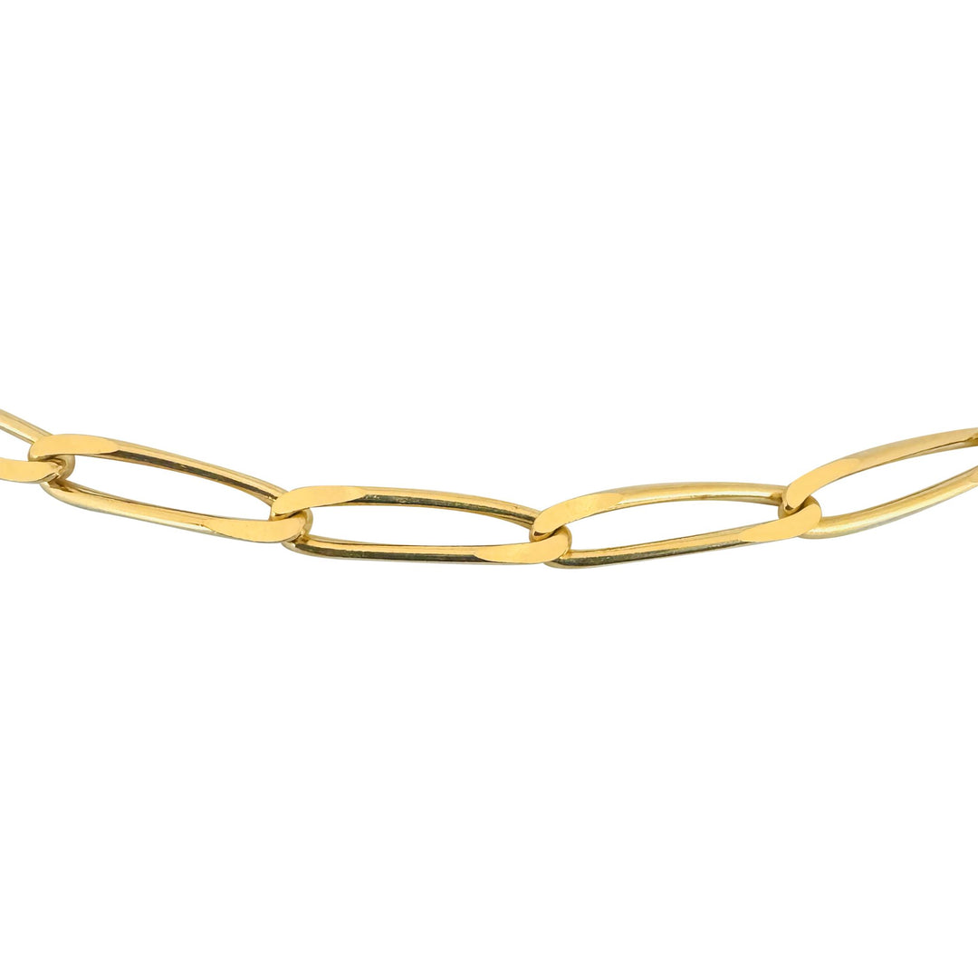 18k Yellow Gold 15.7g Solid Ladies 4mm Twisted Paperclip Link Necklace Italy 18"