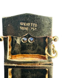 18k Yellow Gold 48.3g Ruby and Sapphire Vintage Panel Link Bracelet Italy 7.5"