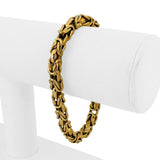 18k Yellow Gold 16g Vintage UnoAErre Squared Byzantine Link Bracelet Italy 7.5"