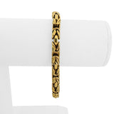 18k Yellow Gold 16g Vintage UnoAErre Squared Byzantine Link Bracelet Italy 7.5"