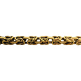18k Yellow Gold 16g Vintage UnoAErre Squared Byzantine Link Bracelet Italy 7.5"