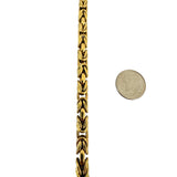 18k Yellow Gold 16g Vintage UnoAErre Squared Byzantine Link Bracelet Italy 7.5"