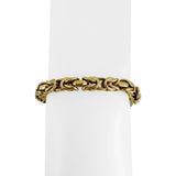 18k Yellow Gold 16g Vintage UnoAErre Squared Byzantine Link Bracelet Italy 7.5"