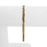 18k Yellow Gold 4.3g Hollow Light 3.5mm Fancy Curb Link Bracelet Italy 7.5"
