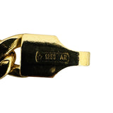 18k Yellow Gold 4.3g Hollow Light 3.5mm Fancy Curb Link Bracelet Italy 7.5"