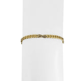 18k Yellow Gold 4.3g Hollow Light 3.5mm Fancy Curb Link Bracelet Italy 7.5"