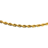 22k Yellow Gold 4.5g Hollow Light 2.2mm Rope Chain Necklace 20"