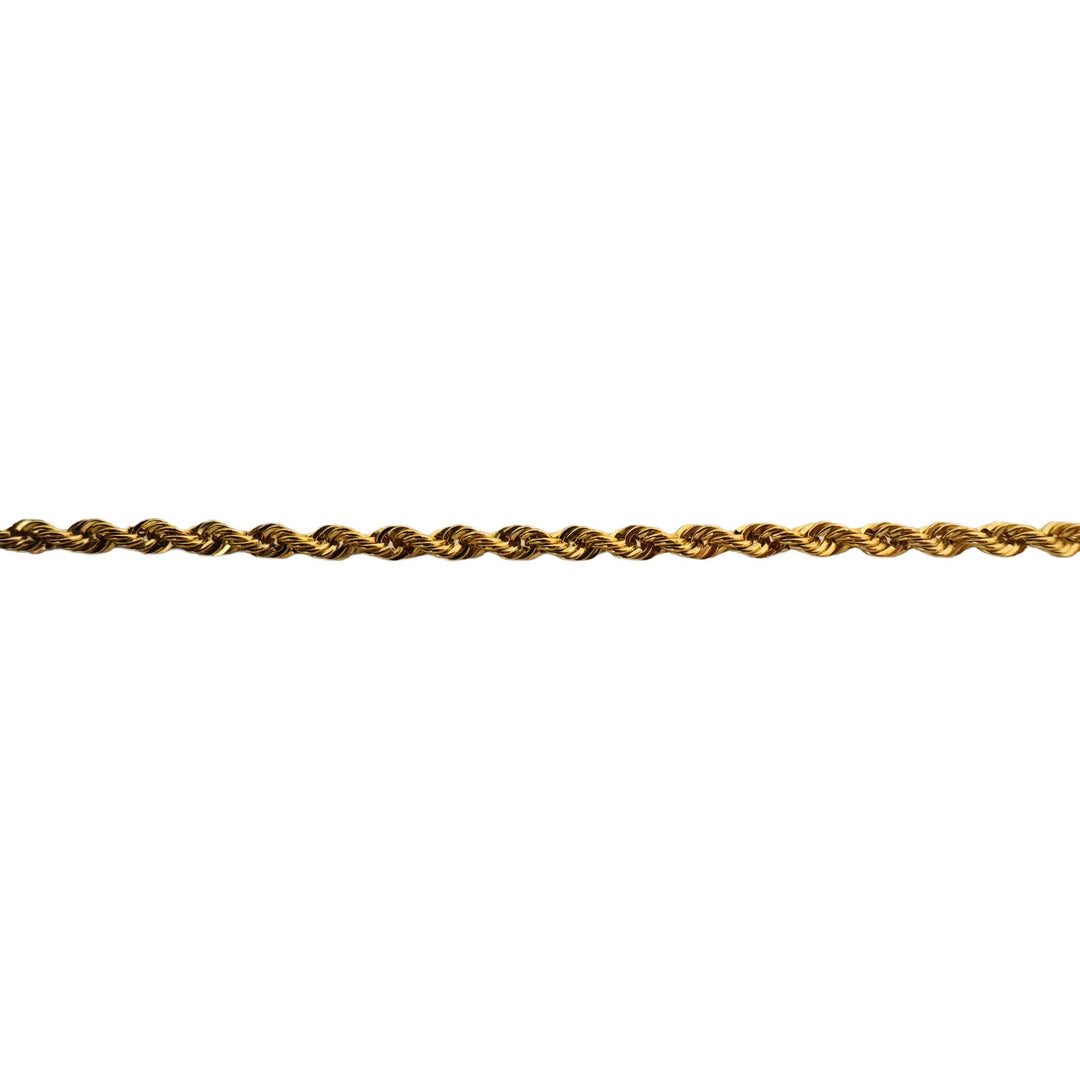 22k Yellow Gold 4.5g Hollow Light 2.2mm Rope Chain Necklace 20"