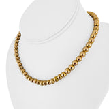 14k Yellow Gold 14.7g Vintage Polished 6mm Ball String Necklace 15.5"