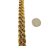 14k Yellow Gold 60g UnoAErre Vintage Graduated Double Curb Necklace Italy 17"