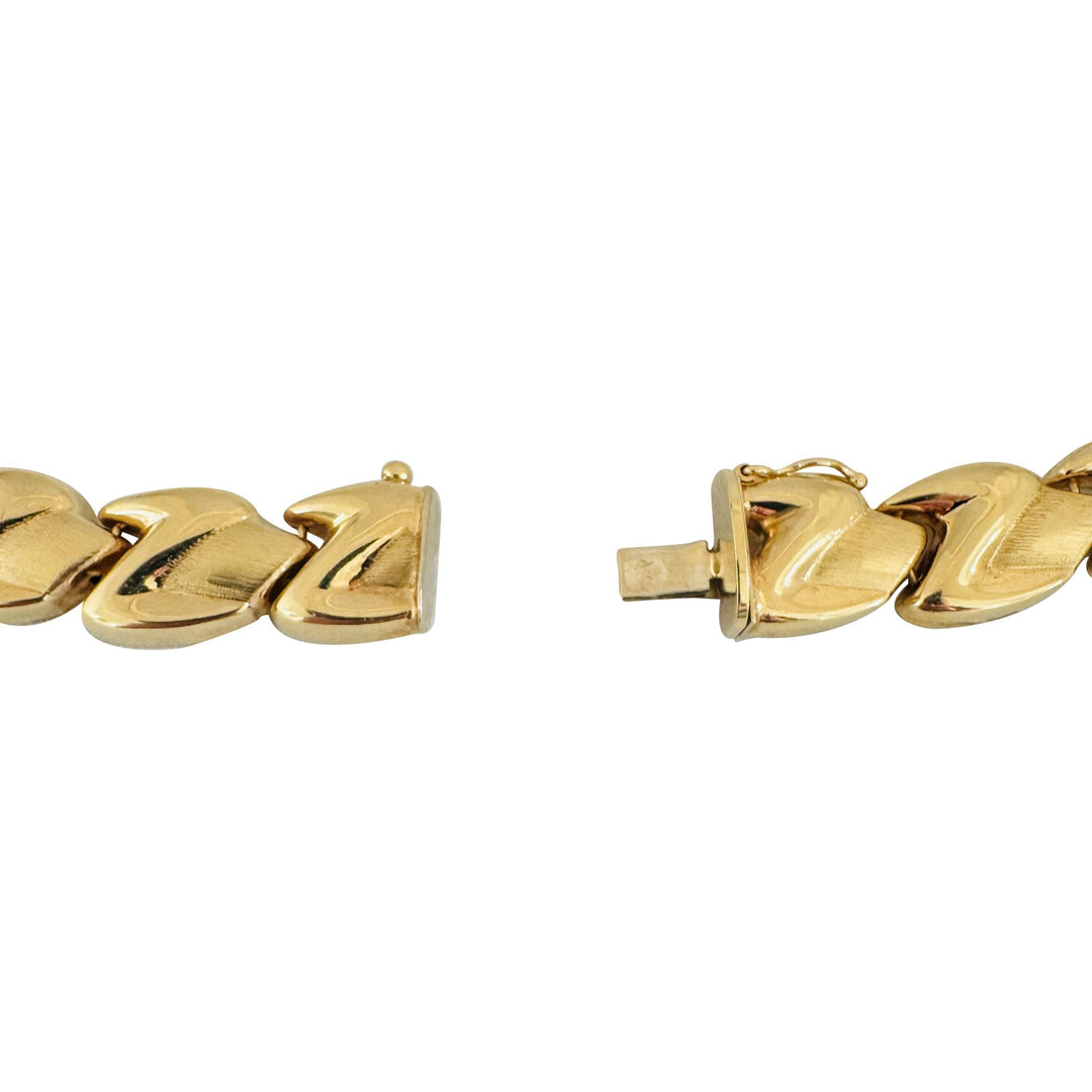 14k Yellow Gold 35.2g Ladies Thick 12mm Fancy Link Necklace Italy 16"