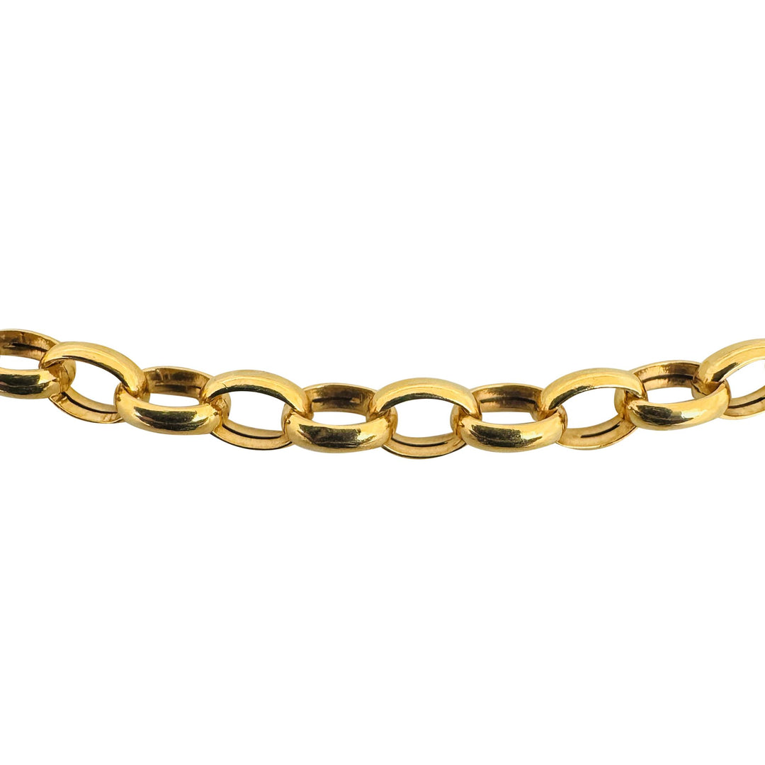 14k Yellow Gold 6.6g Hollow Light 4.5mm Milor Oval Rolo Link Necklace Italy 20"