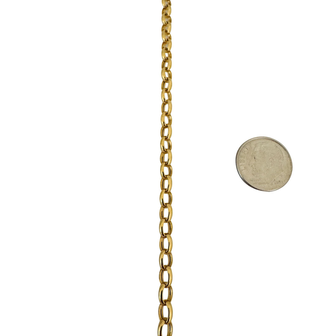 14k Yellow Gold 6.6g Hollow Light 4.5mm Milor Oval Rolo Link Necklace Italy 20"