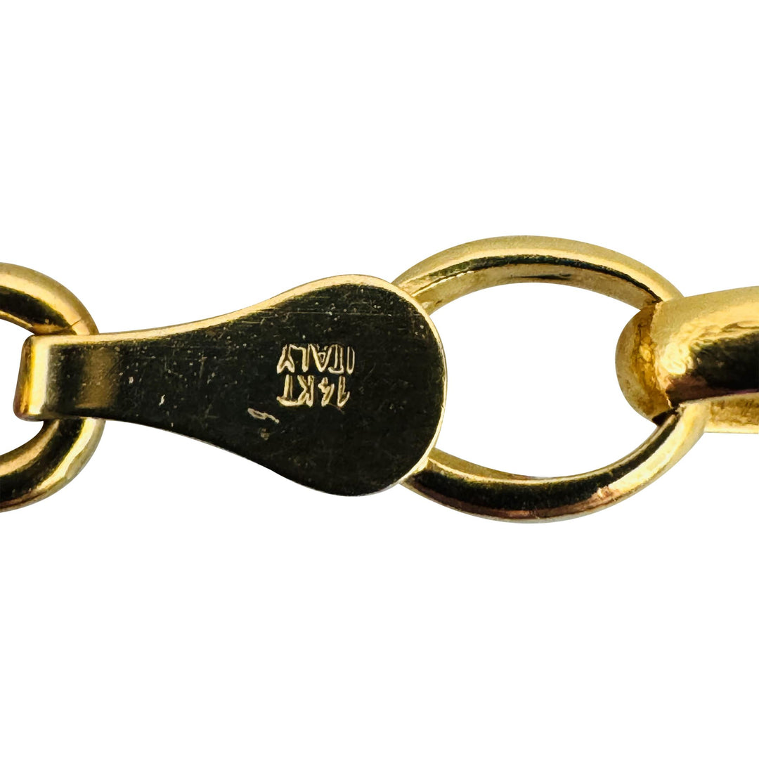 14k Yellow Gold 6.6g Hollow Light 4.5mm Milor Oval Rolo Link Necklace Italy 20"