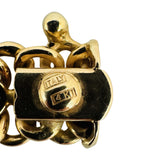 14k Yellow and White Gold 26.8g Graduated Beaded Fancy Link Necklace Italy 16.5"