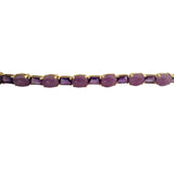 14k Yellow Gold Lavender Jade and Amethyst 12g Ladies Link Bracelet 7"