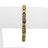 14k Yellow Gold 9.7g Ladies Vintage 7mm Fancy X Link Bracelet 7"