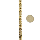 14k Yellow Gold 9.7g Ladies Vintage 7mm Fancy X Link Bracelet 7"