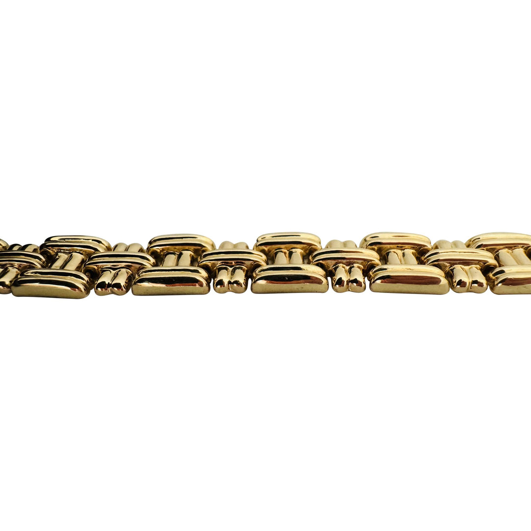 14k Yellow Gold 10.6g Ladies Polished 9.5mm Woven Link Bracelet Turkey 7.25"