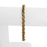14k Yellow Gold 8.4g Hollow Light 6.5mm Rolo Link Bracelet Italy 7.75"