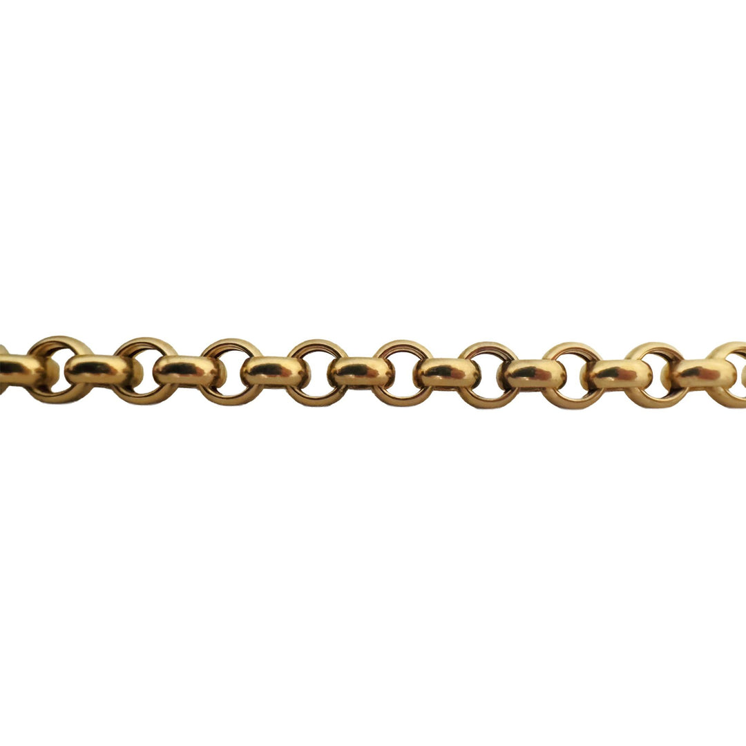 14k Yellow Gold 8.4g Hollow Light 6.5mm Rolo Link Bracelet Italy 7.75"