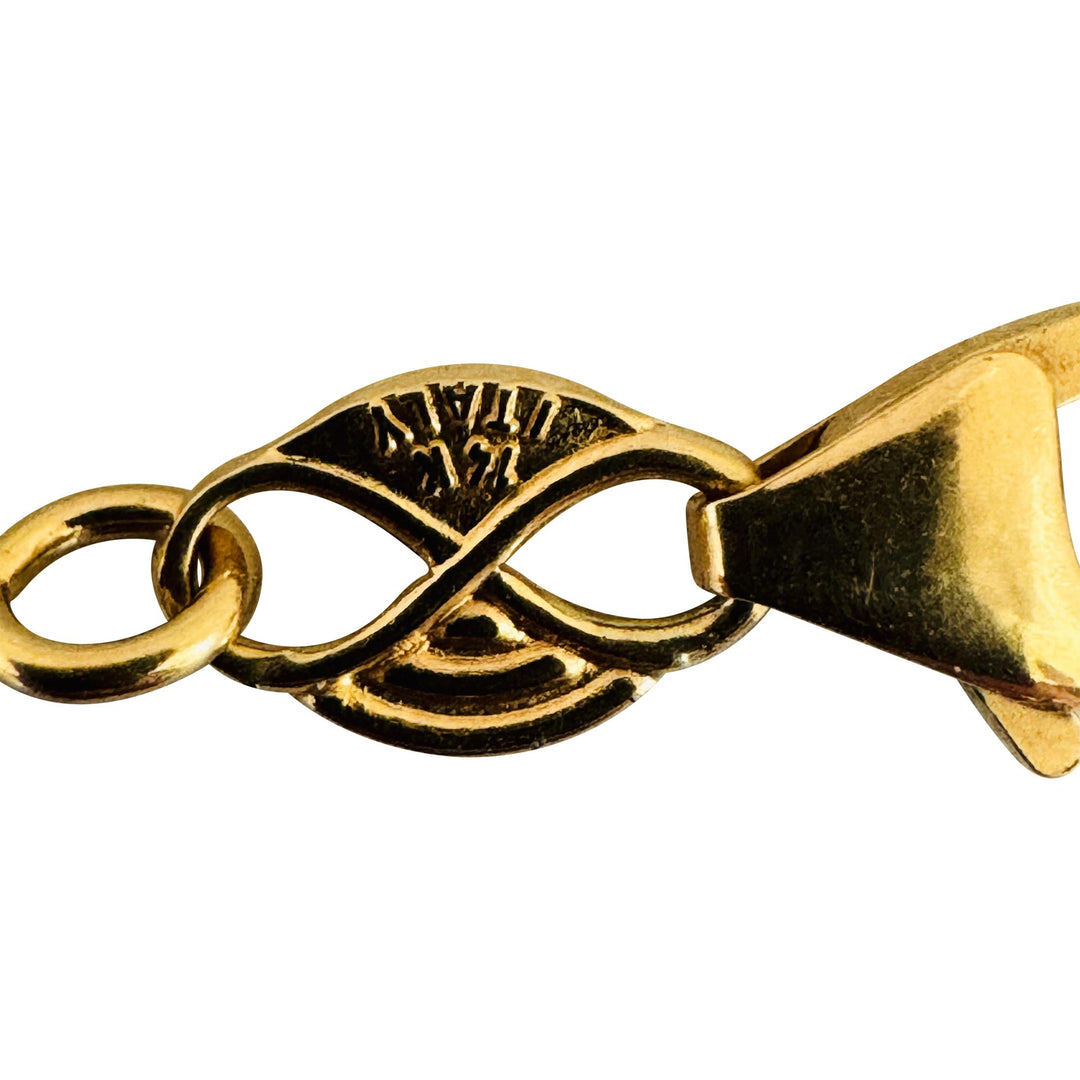 14k Yellow Gold 8.4g Hollow Light 6.5mm Rolo Link Bracelet Italy 7.75"