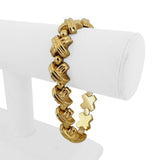 14k Yellow Gold 25.7g Ladies Thick 13mm Fancy X Link Bracelet 8"