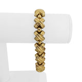 14k Yellow Gold 25.7g Ladies Thick 13mm Fancy X Link Bracelet 8"