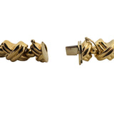 14k Yellow Gold 25.7g Ladies Thick 13mm Fancy X Link Bracelet 8"
