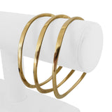 Set of Three 14k Yellow Gold 39.3g Solid Curved Bangle Bracelets 8.5"