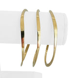 Set of Three 14k Yellow Gold 39.3g Solid Curved Bangle Bracelets 8.5"