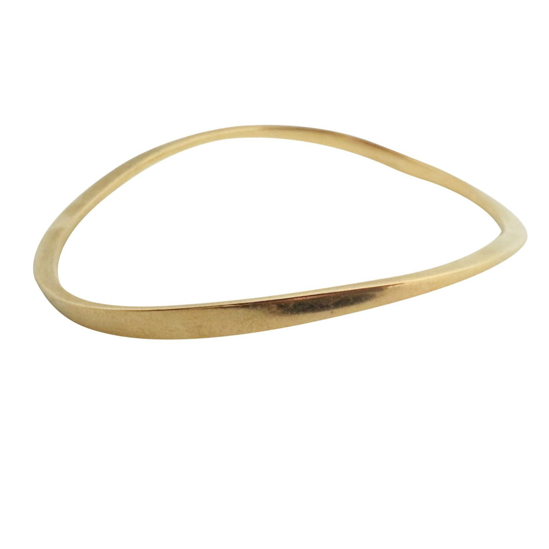 Set of Three 14k Yellow Gold 39.3g Solid Curved Bangle Bracelets 8.5"