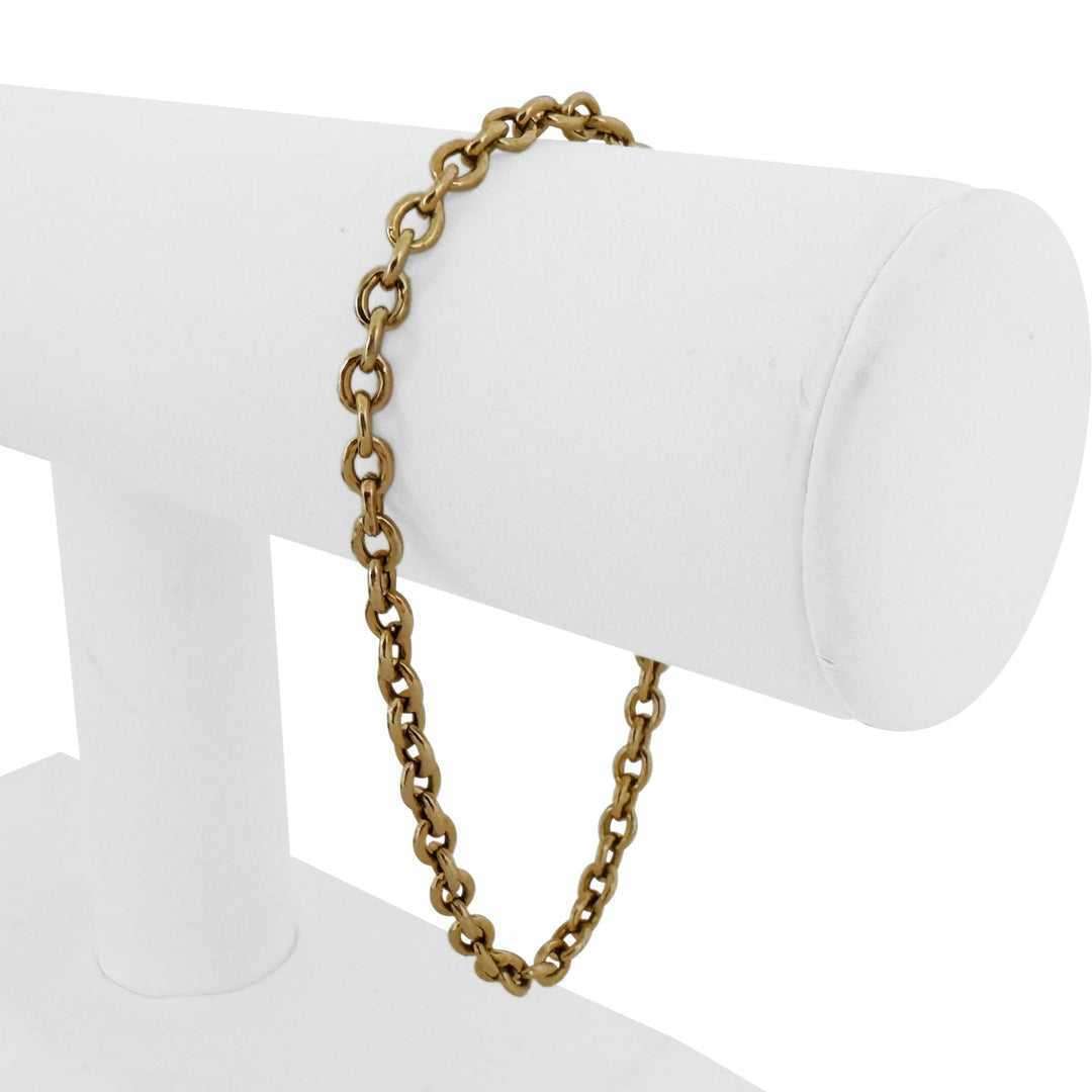 14k Yellow Gold 4.2g Hollow Light 4.5mm Cable Link Bracelet Turkey 7.75"
